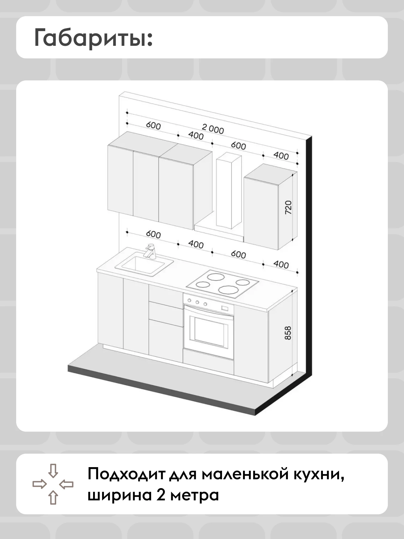 Кухонный гарнитур Флоренс 2 м, мебель для дома и кухни, Белый / Белый текстурный со стеклом